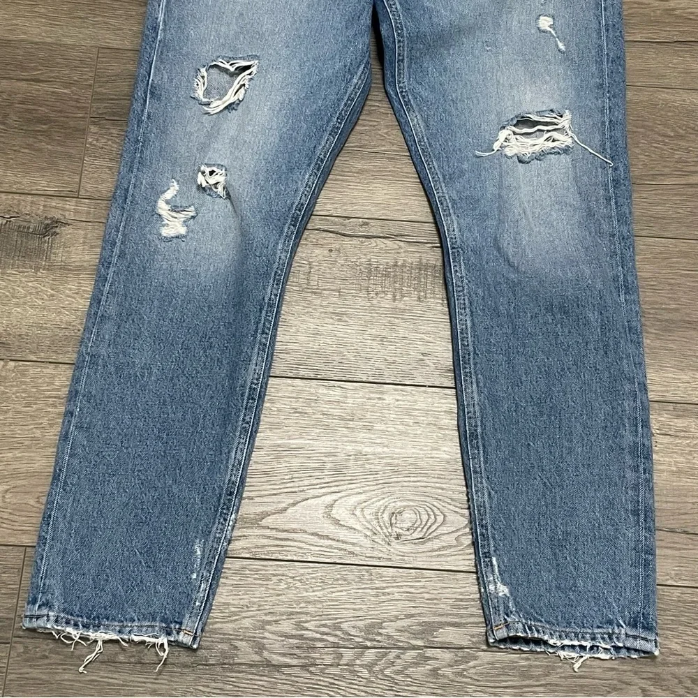 AGOLDE Jamie High Rise Classic Isolation Jeans Distressed Bottom Fly Size 27